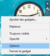 gadgets Windows 10 - configuration d'un gadget