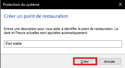 Créer Un Point De Restauration Windows 10