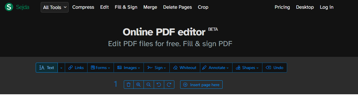 Outil Sejda Pro AI en action pour modifier un PDF en ligne gratuitement