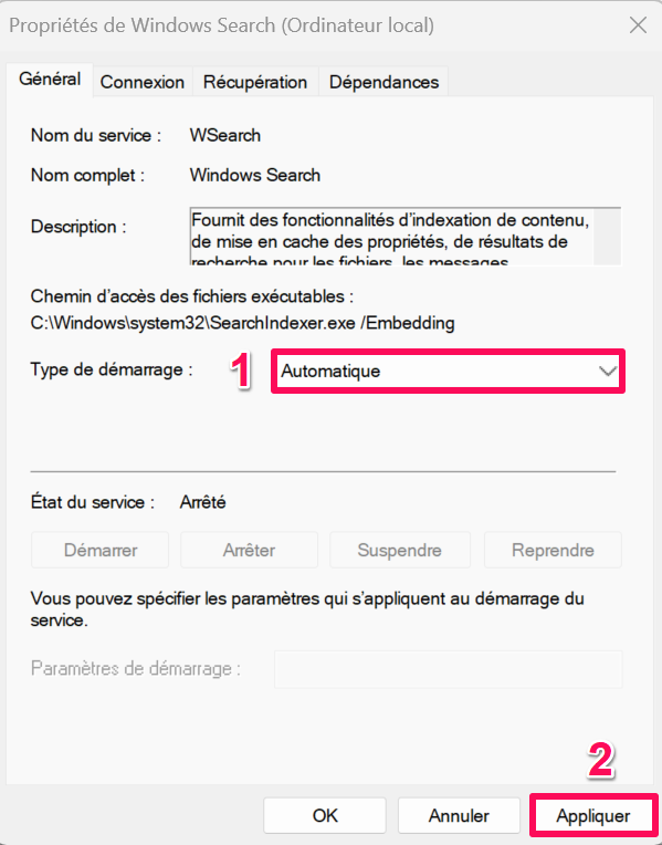 démarrer-windows-search-service