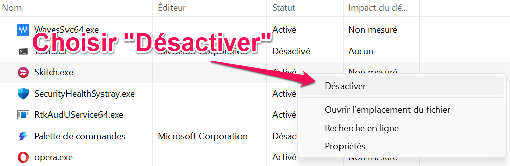 désactiver-application-démarrage-windows